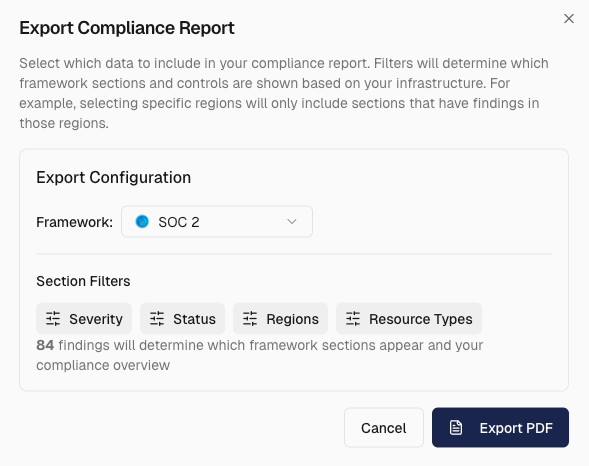 Cloud Compliance Export Overview