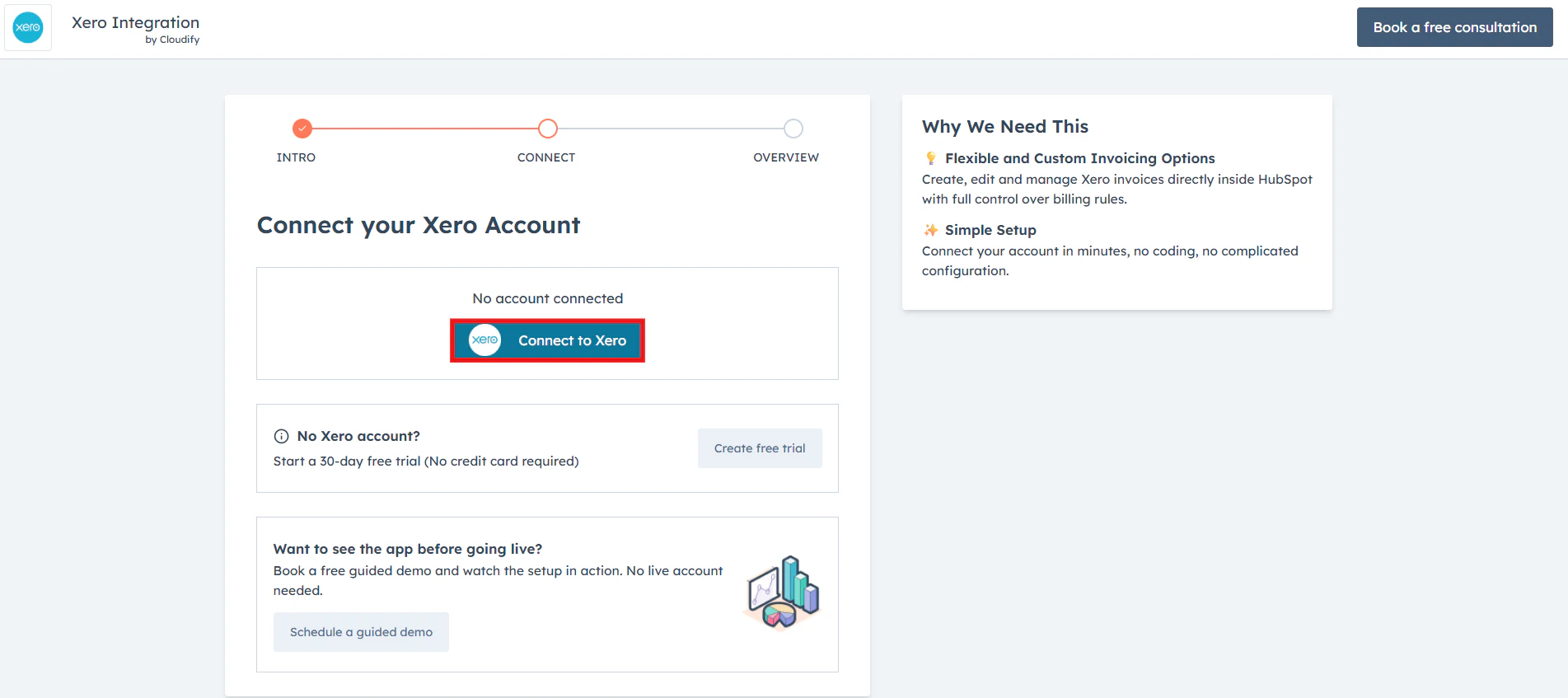Main dashboard interface