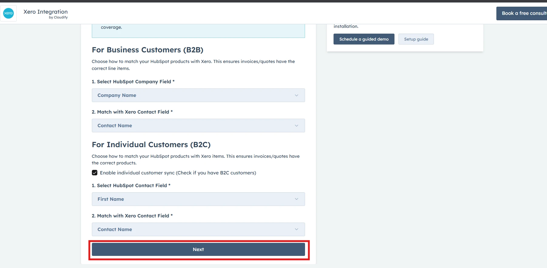 Main dashboard interface
