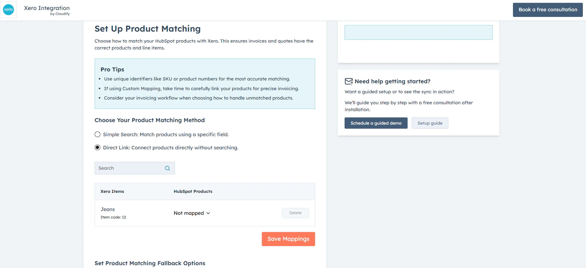 Main dashboard interface