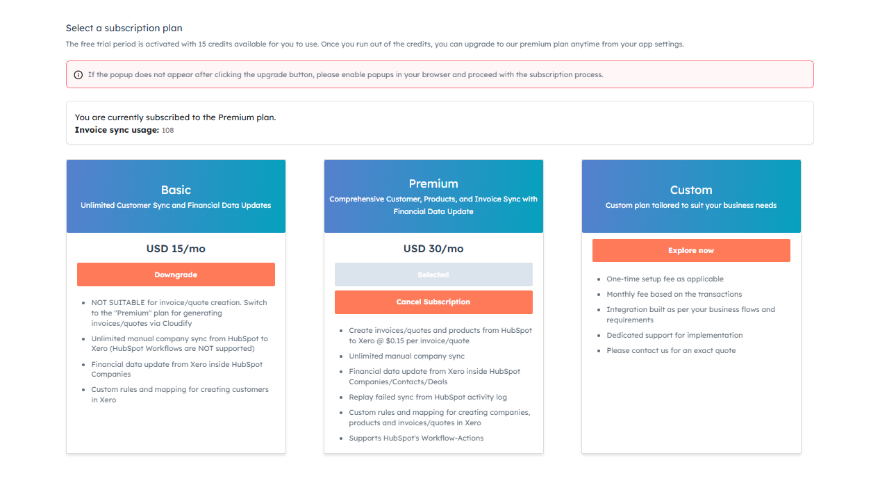 Main dashboard interface