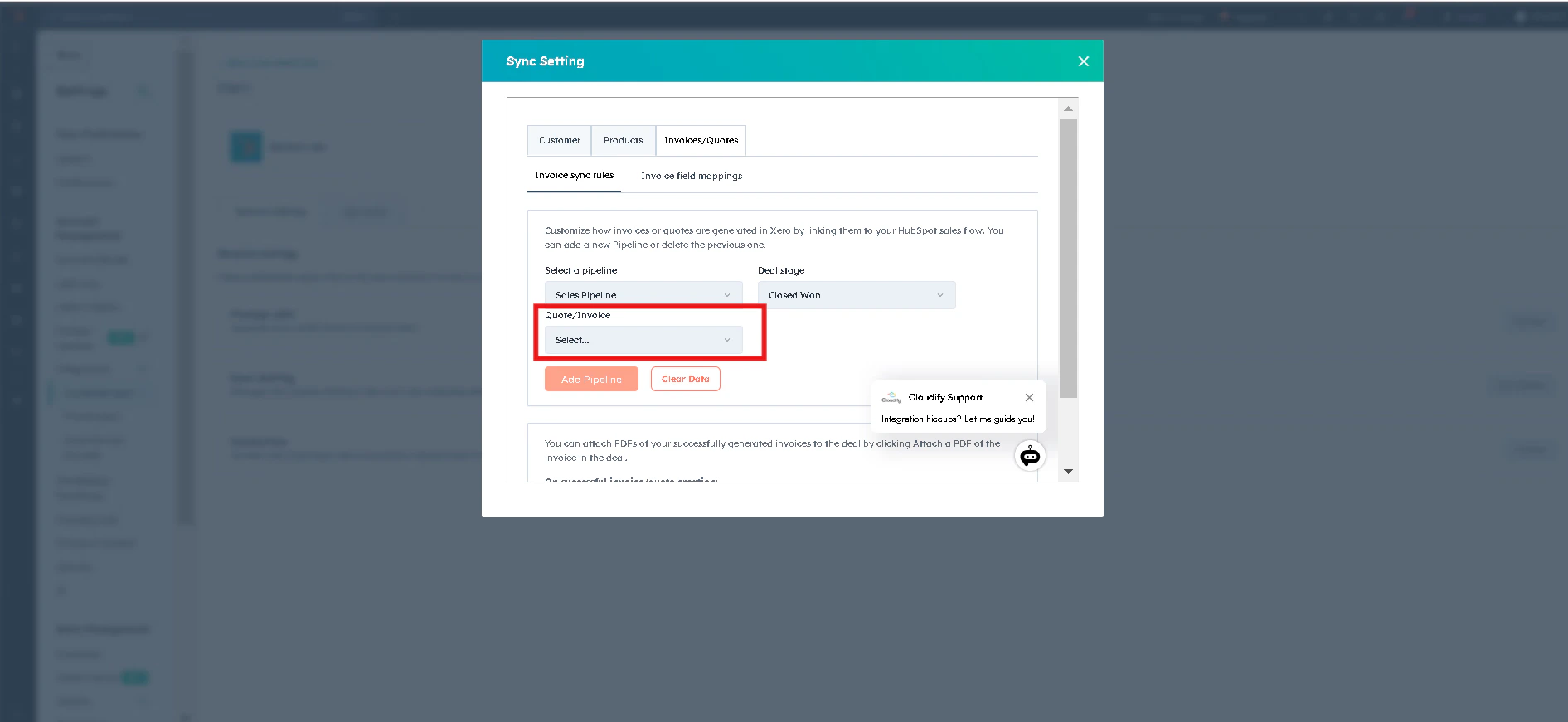 Main dashboard interface