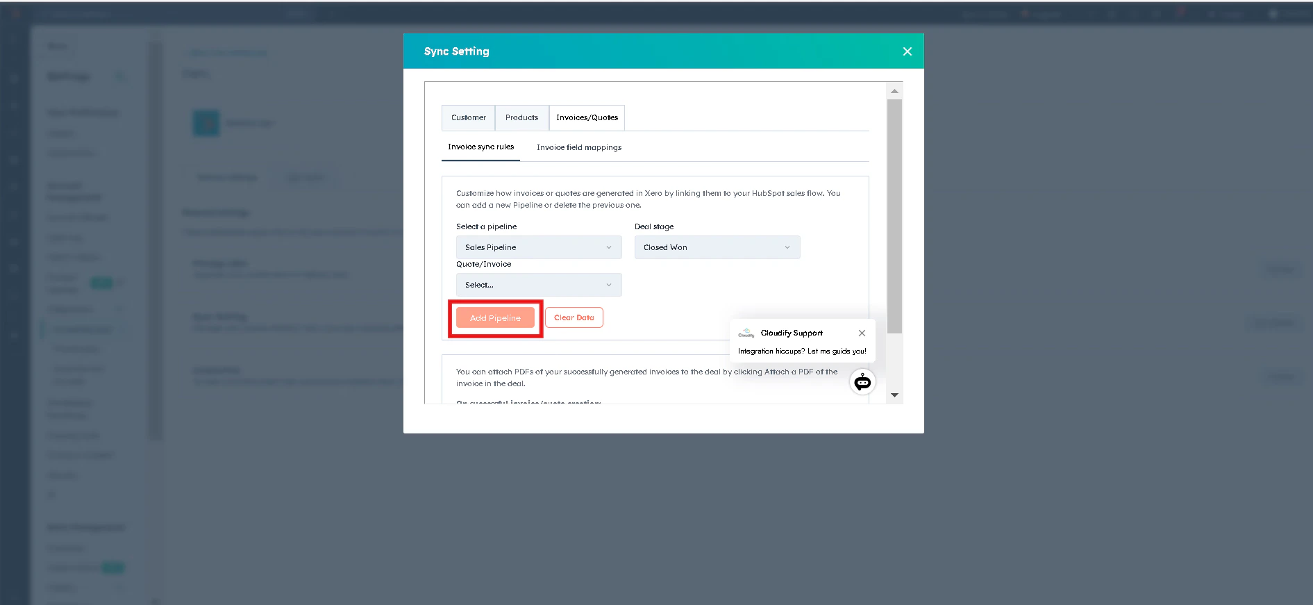 Main dashboard interface