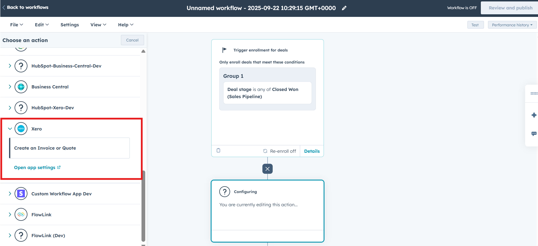 Main dashboard interface