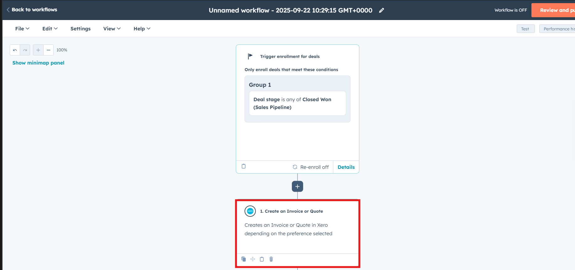 Main dashboard interface