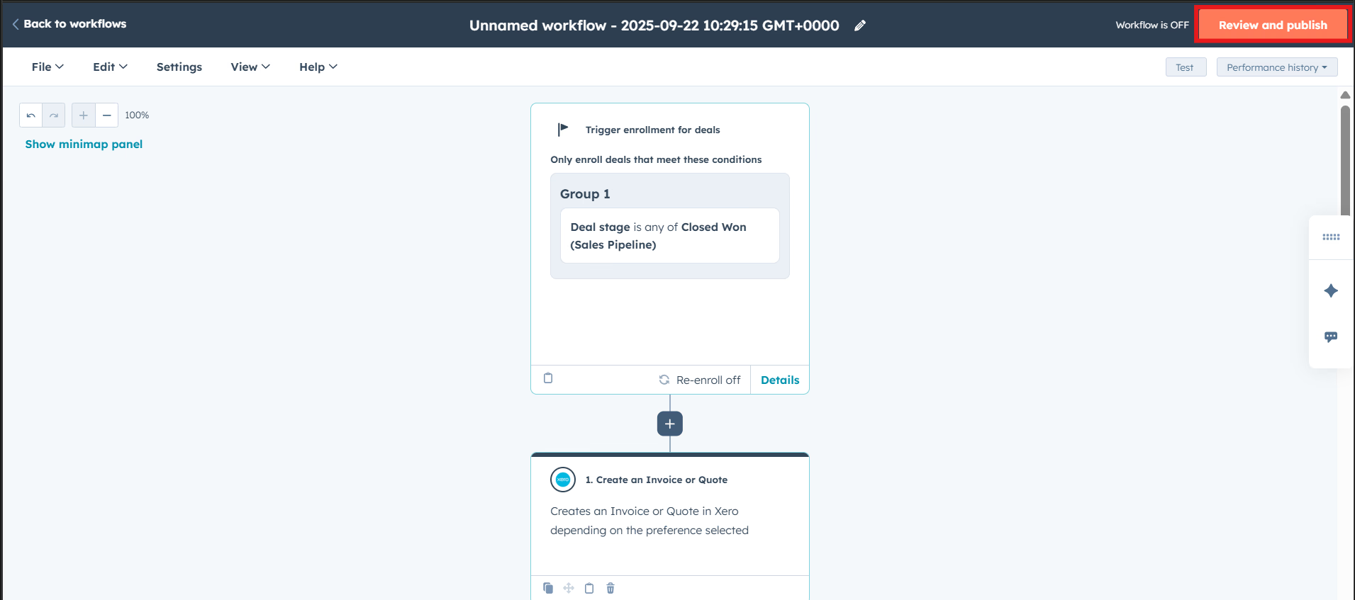 Main dashboard interface