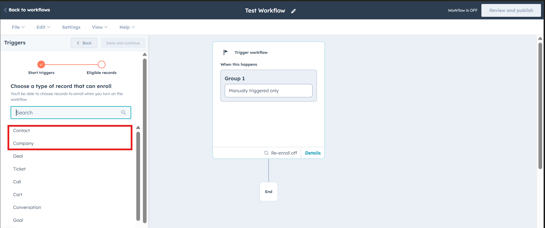 Main dashboard interface