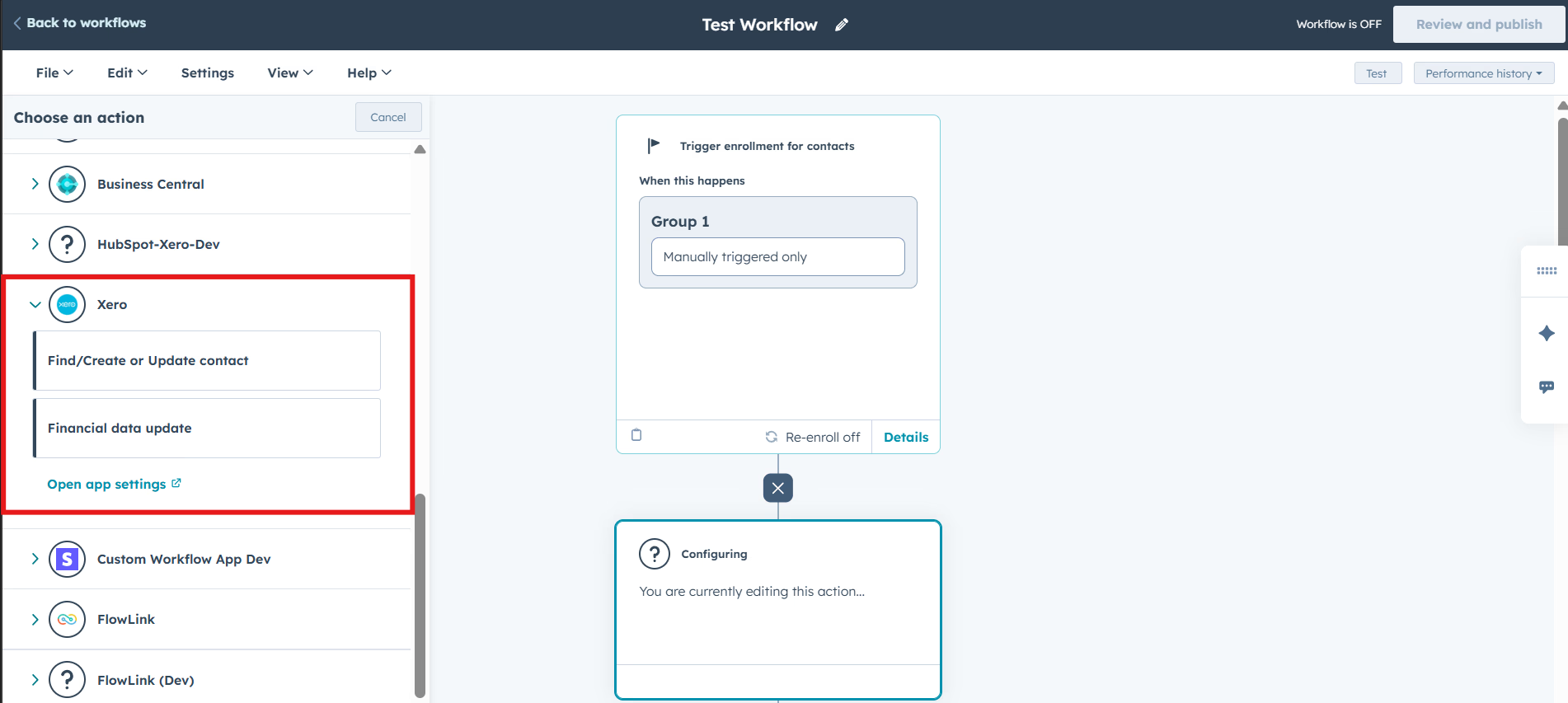 Main dashboard interface