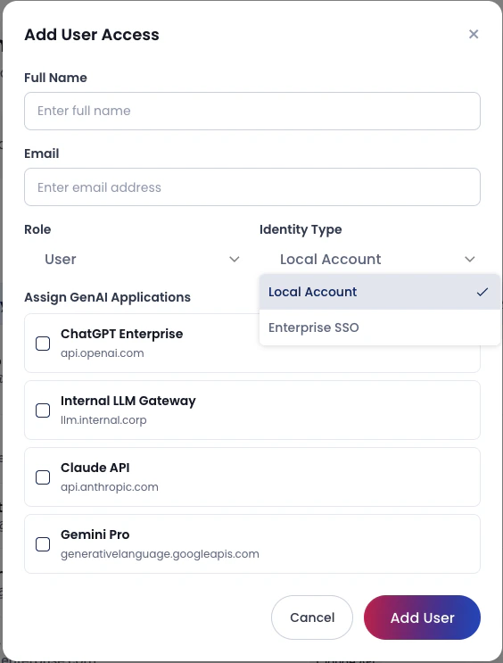Add user access