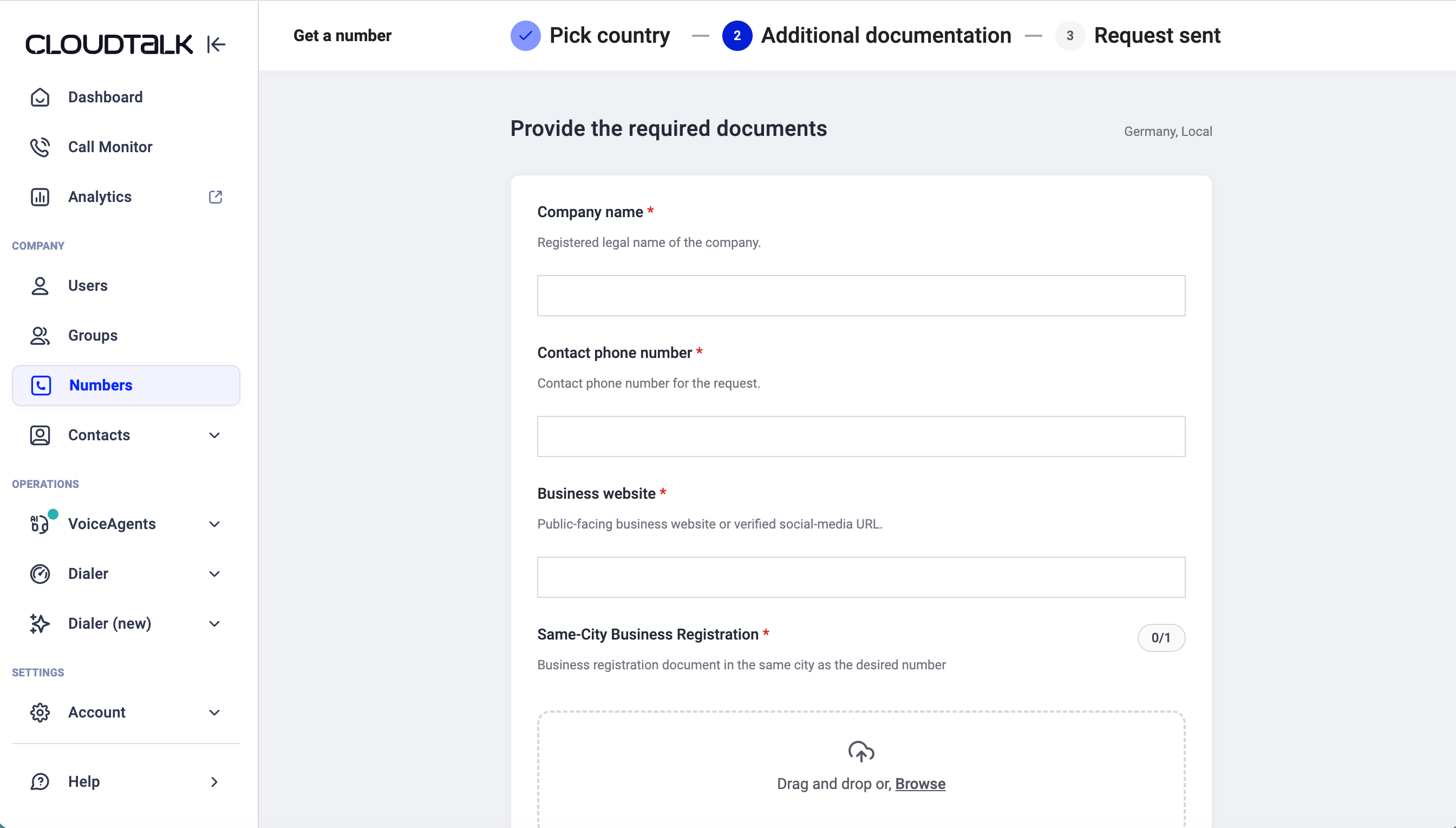 Provide the required documents form