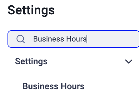 Settings Home with the search box and settings cards