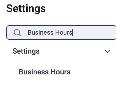 Settings Home with the search box and settings cards
