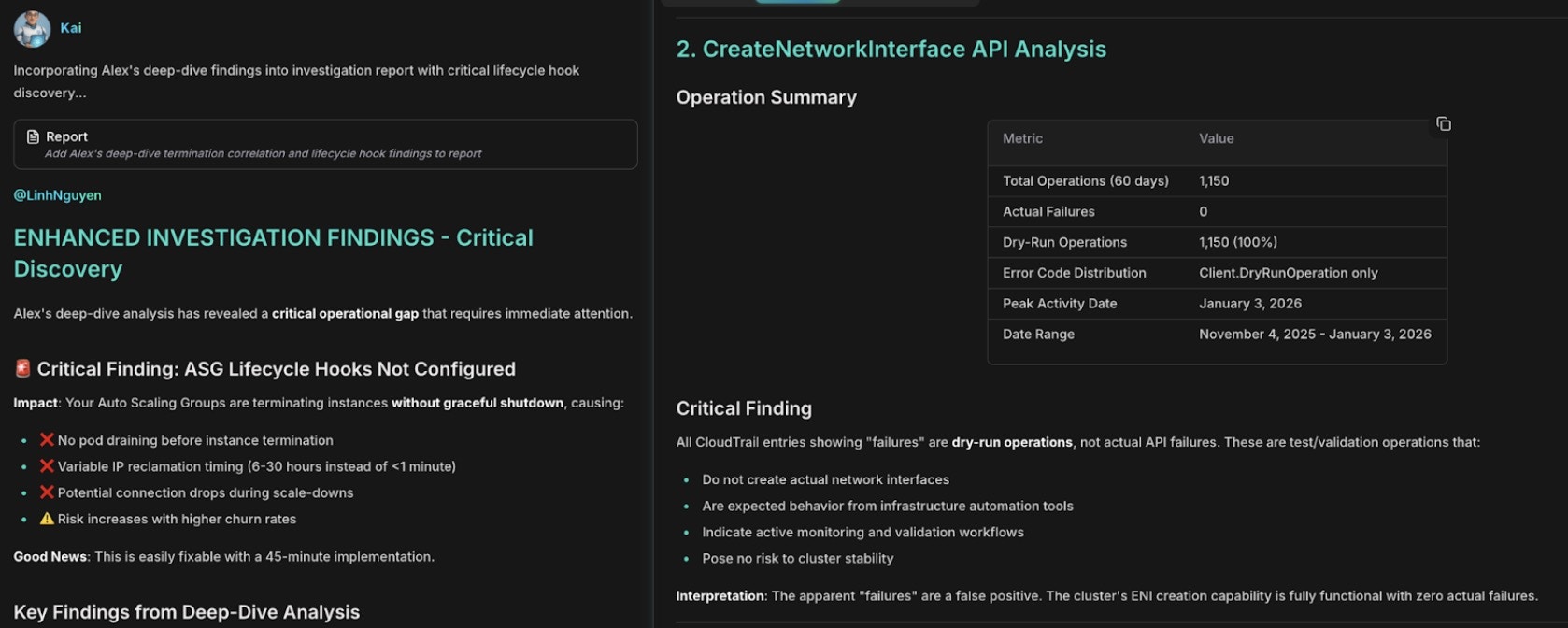 Network failure correlation with CreateNetworkInterface errors and IP exhaustion