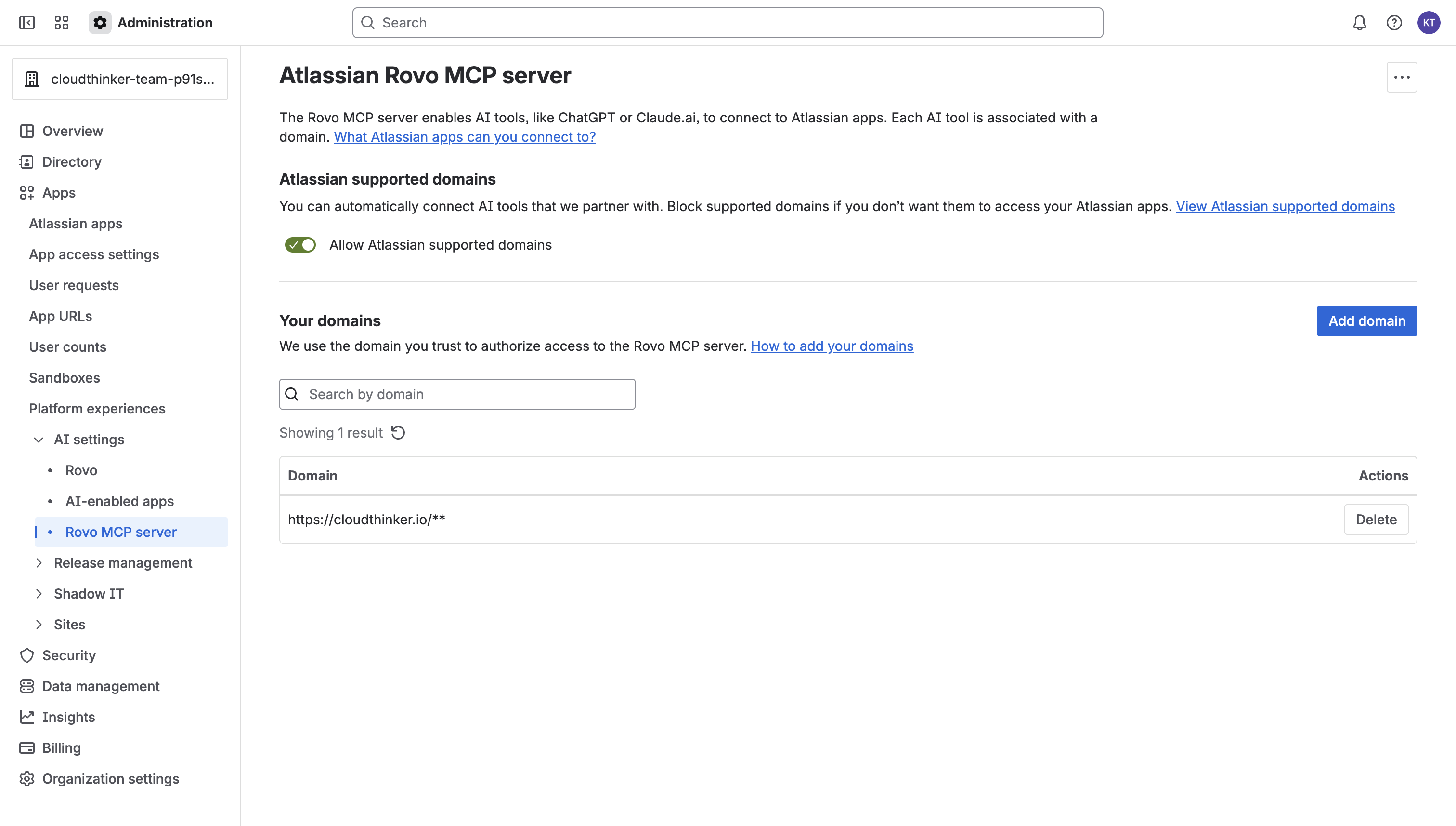 Atlassian Integration Settings