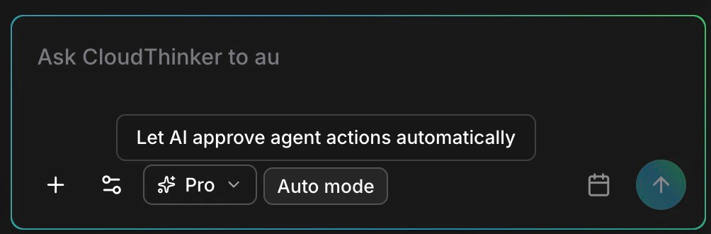 Auto mode chip in the chat composer next to the model picker