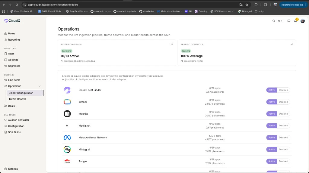 Magnite enabled in bidder configuration