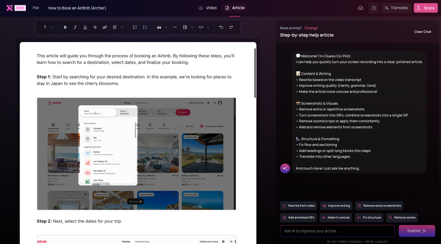 Quickstart - Clueso Docs