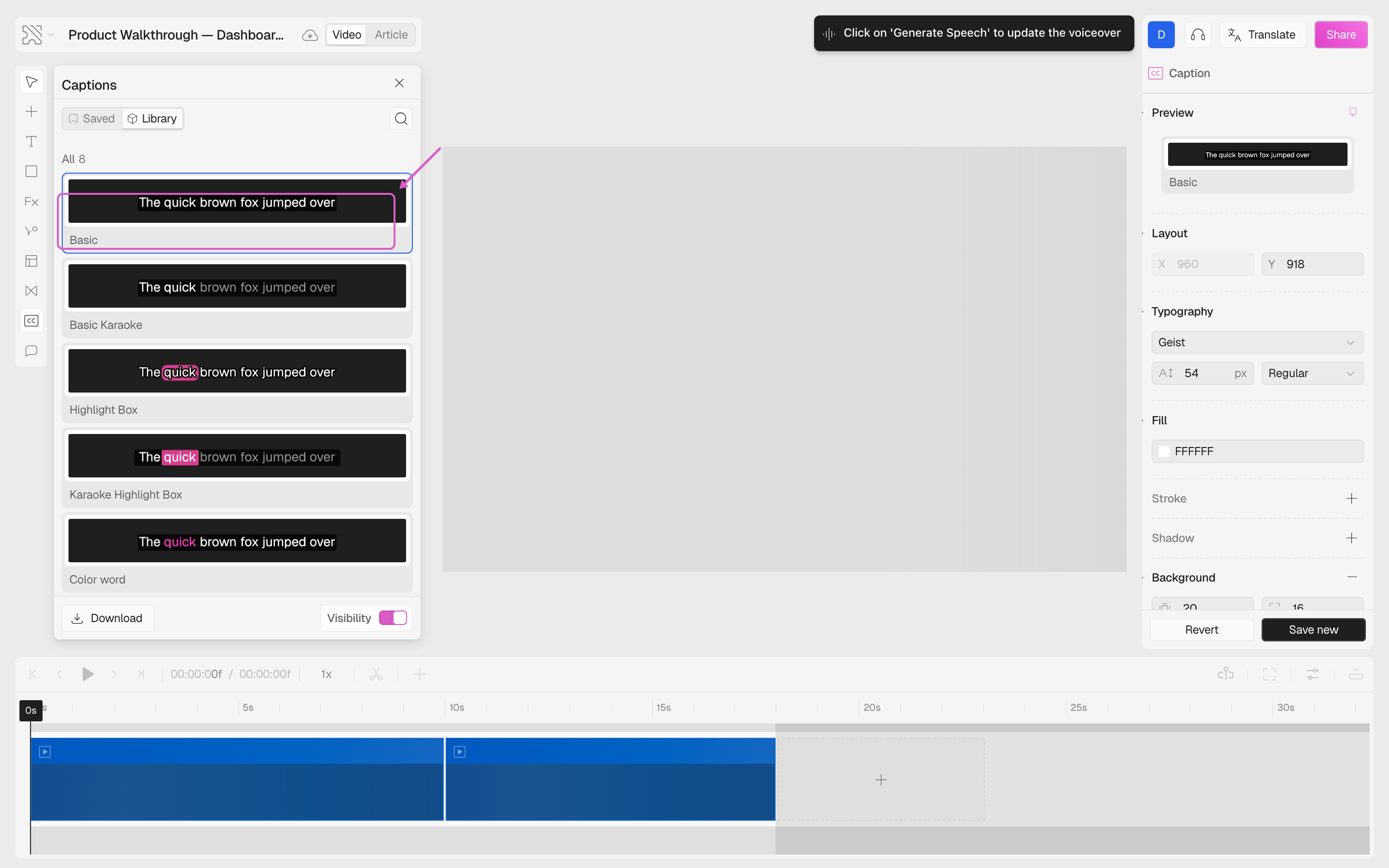 Adjust Caption Position - Clueso Docs