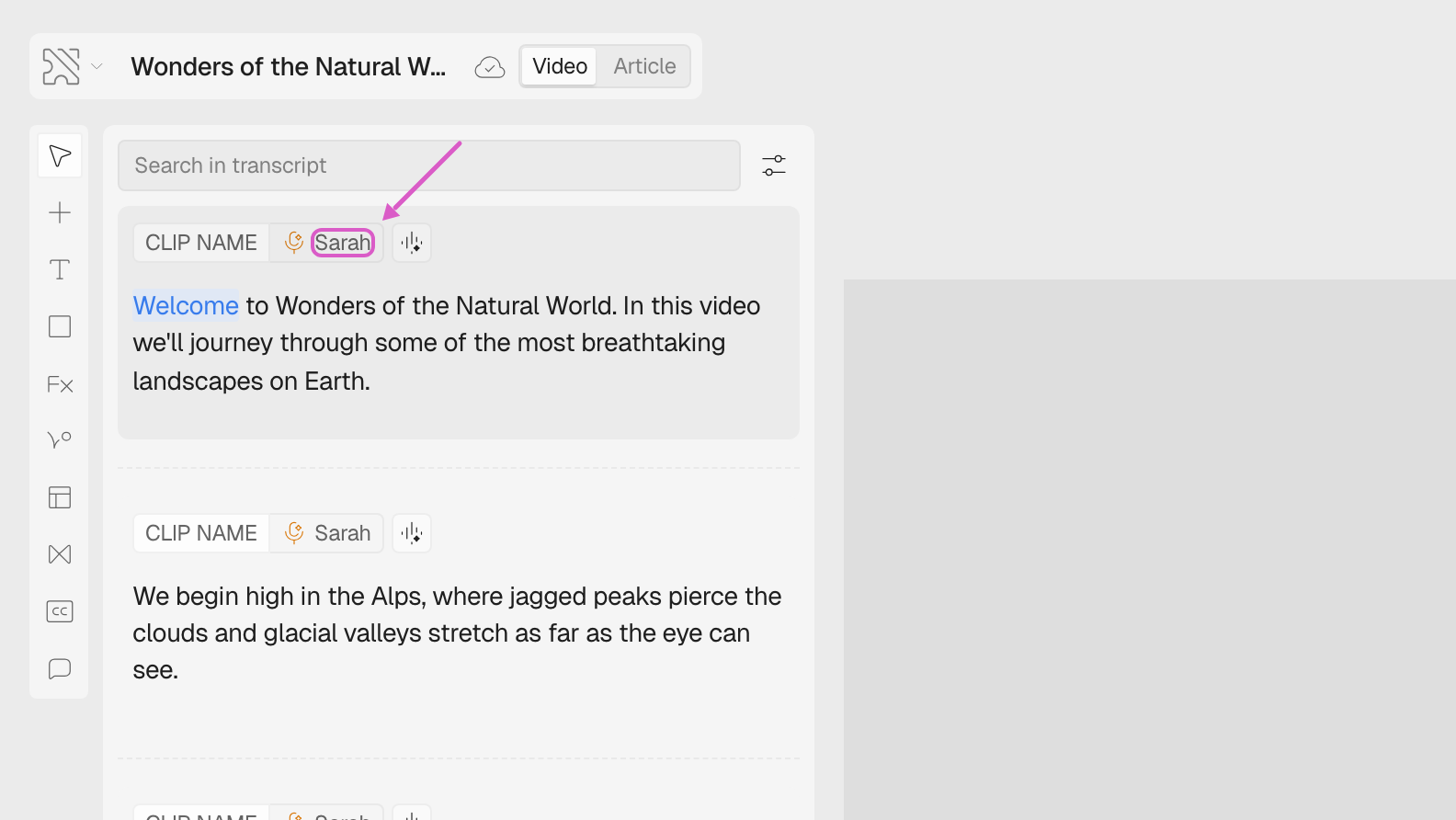 Changing voice - Clueso Docs