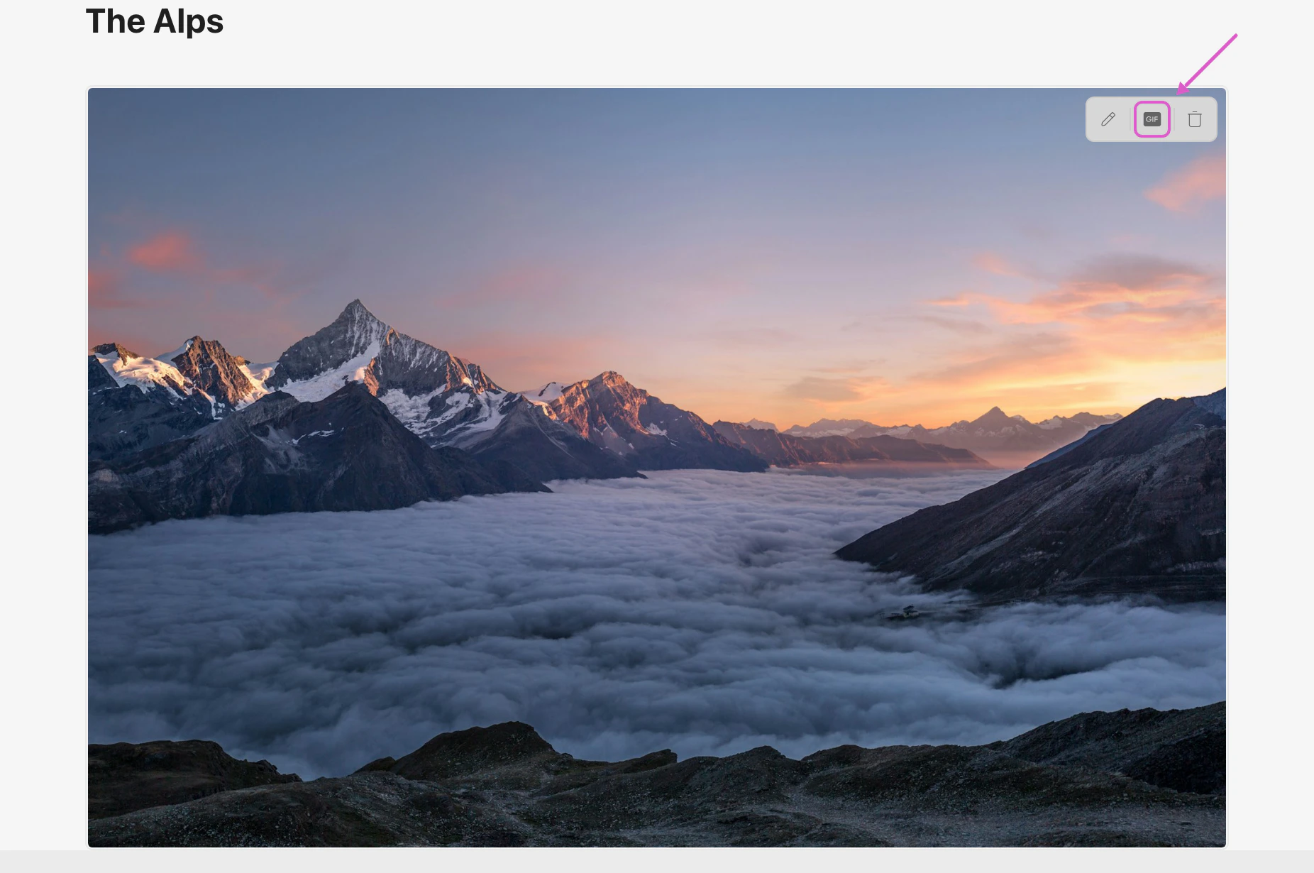 GIF button on the screenshot toolbar