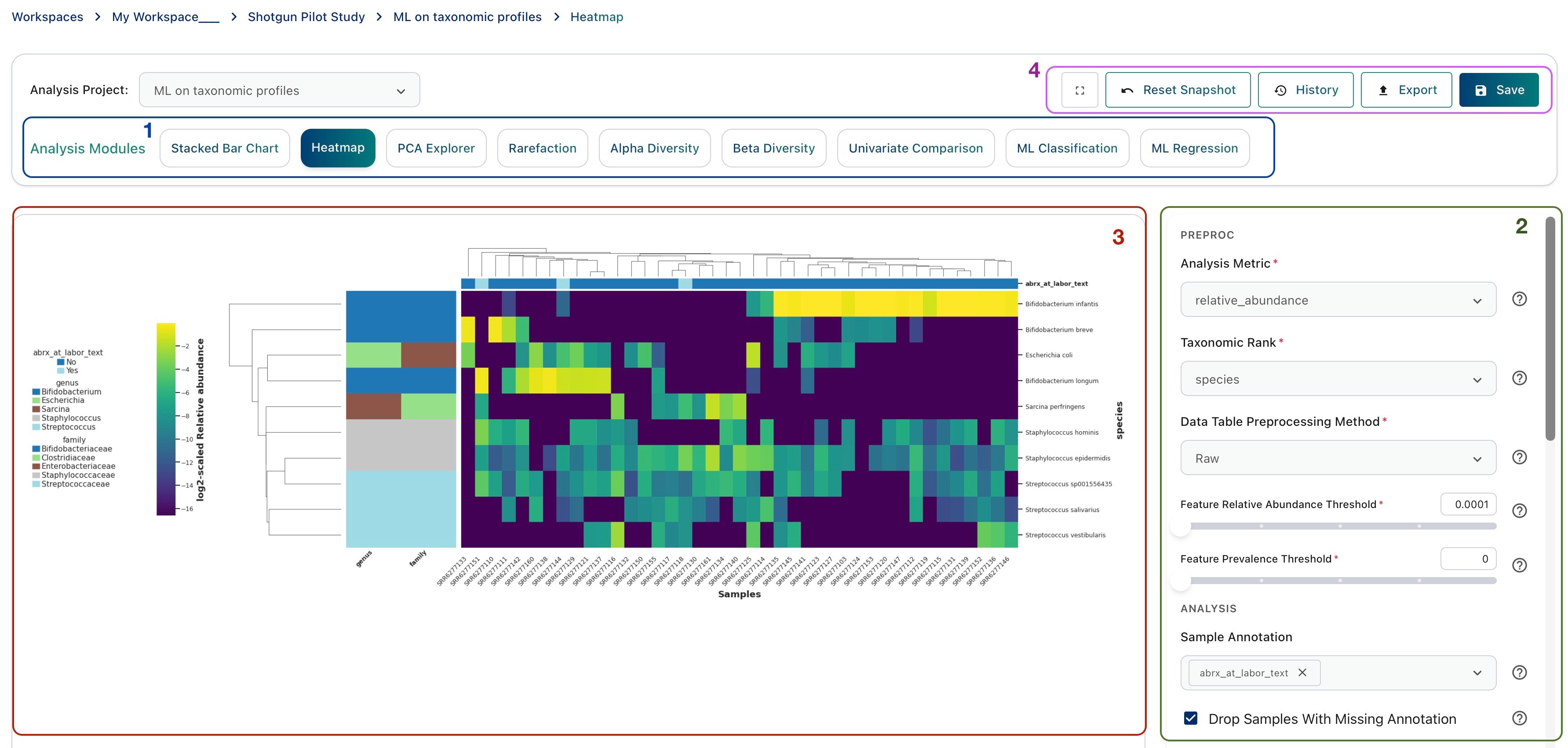 Analysis Studio Interface