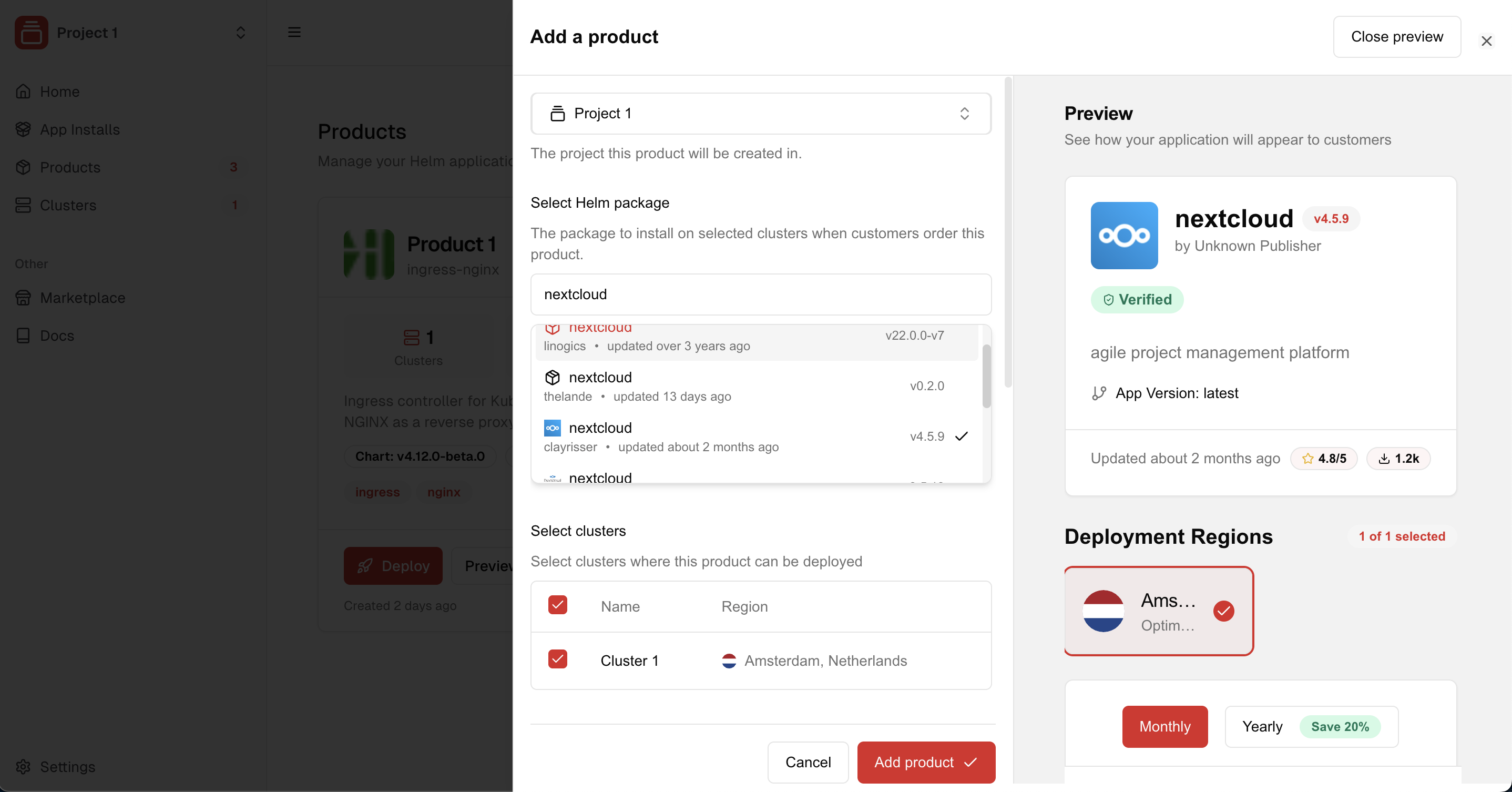 adding a product