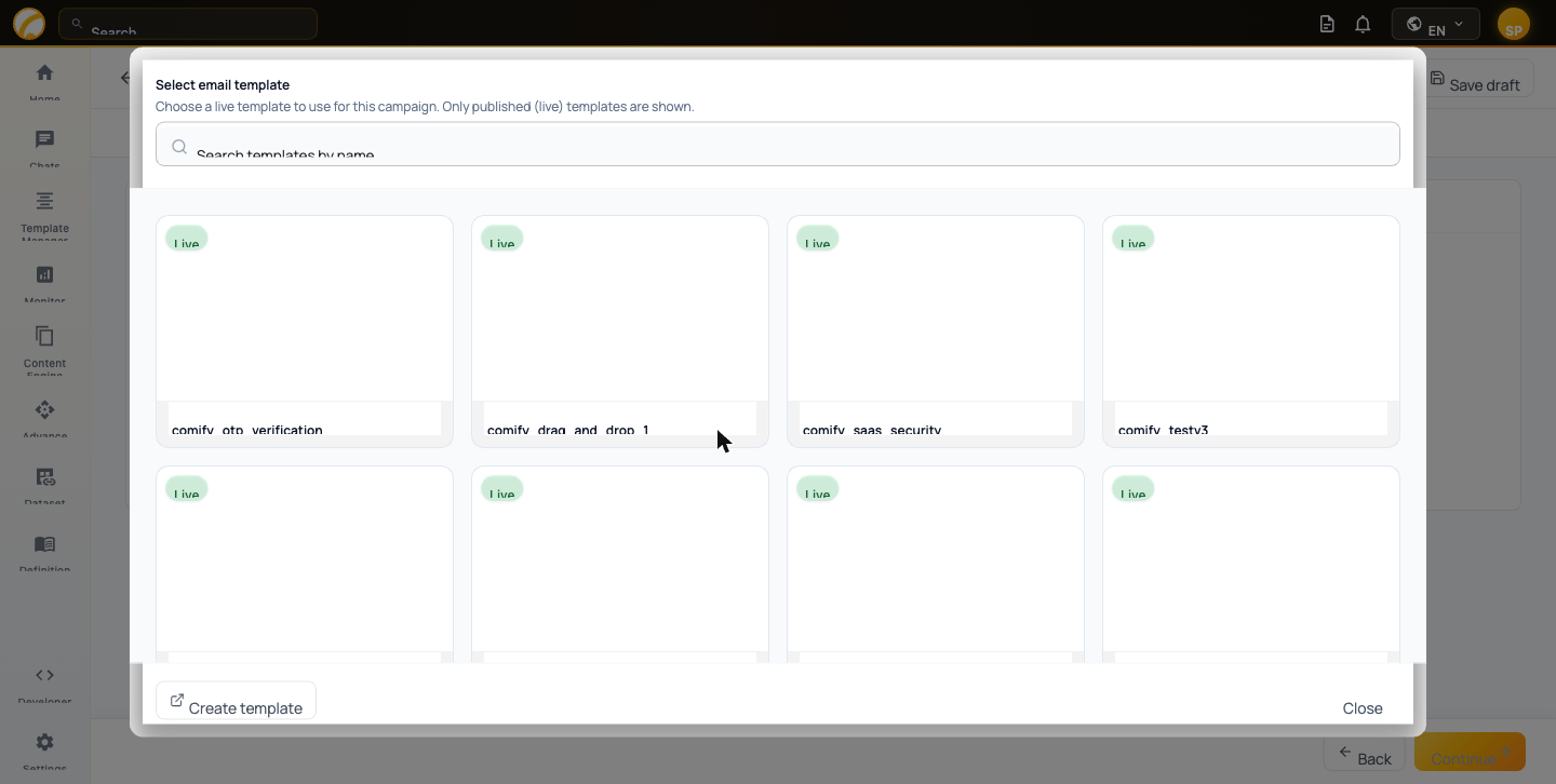 Template picker