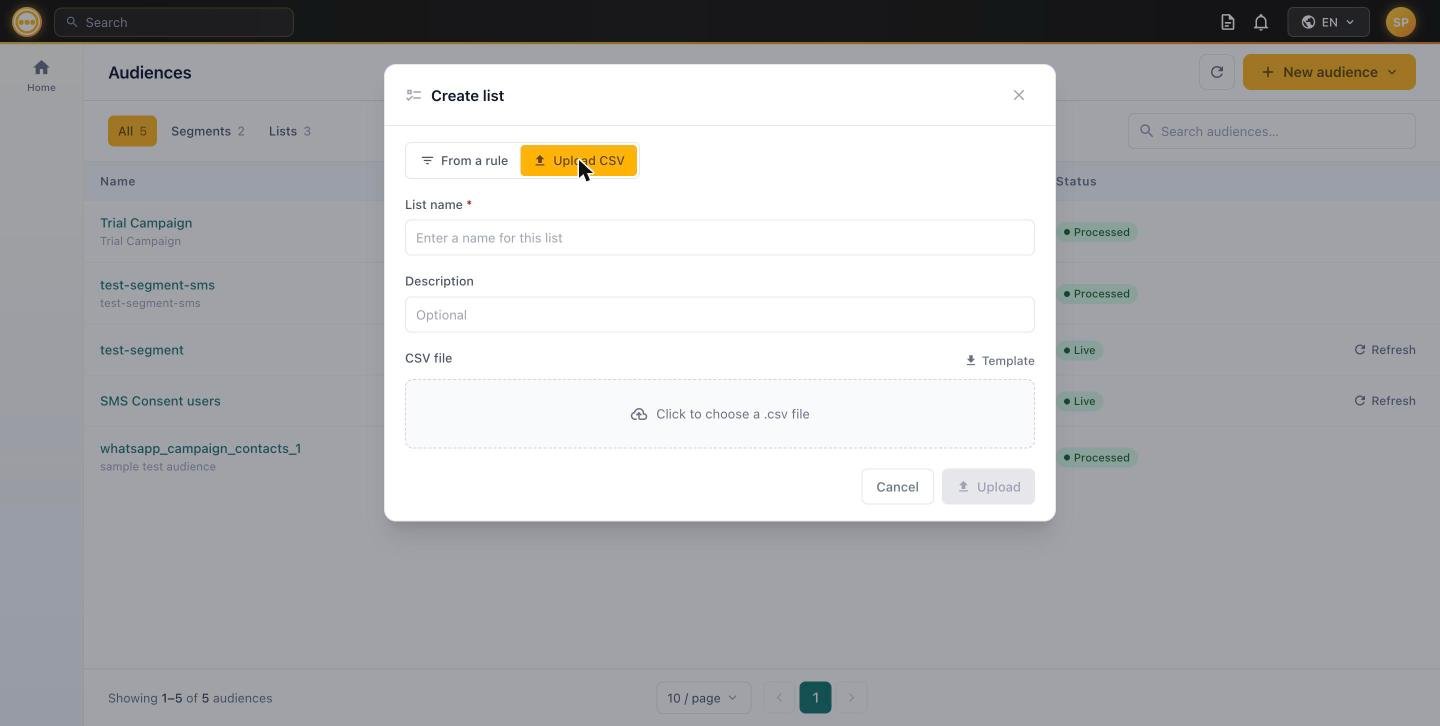 Create list from CSV upload