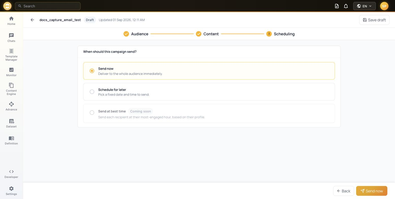 Scheduling options