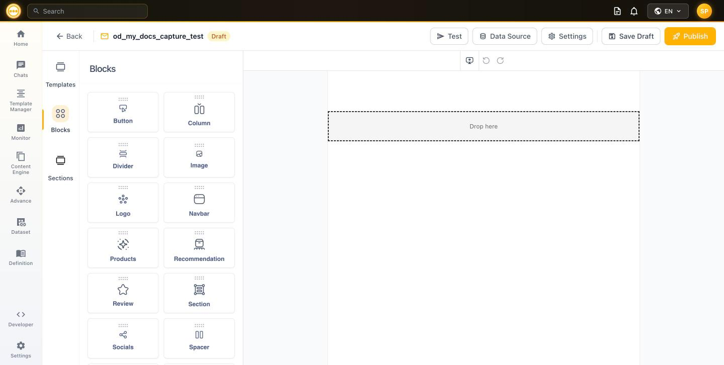 Email drag and drop editor overview