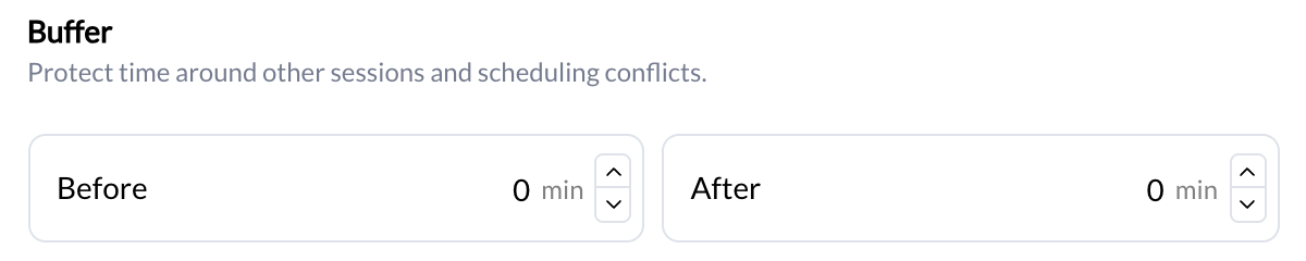 Buffer time configuration