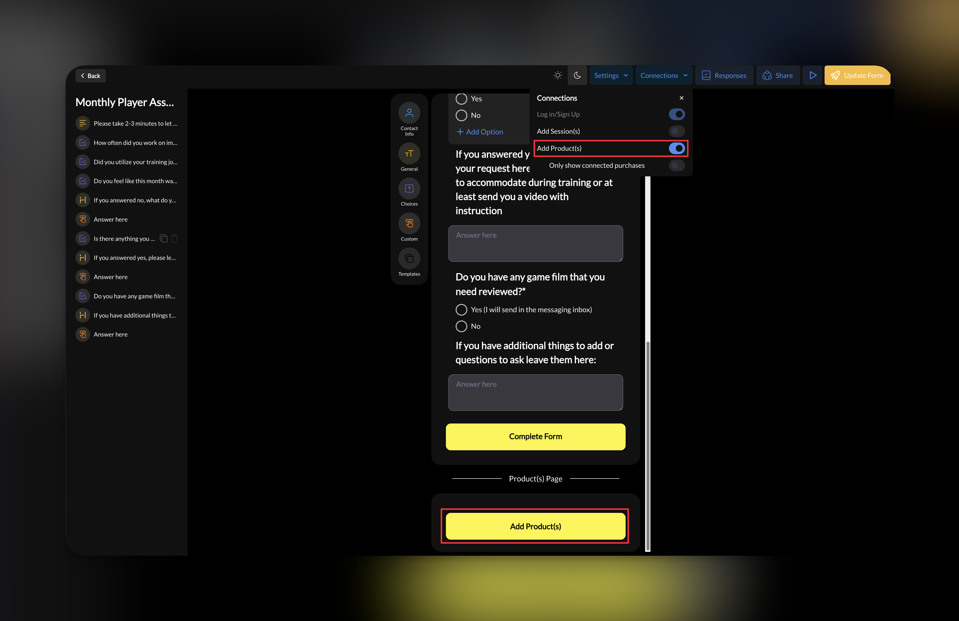 Connected Products Forms Pn