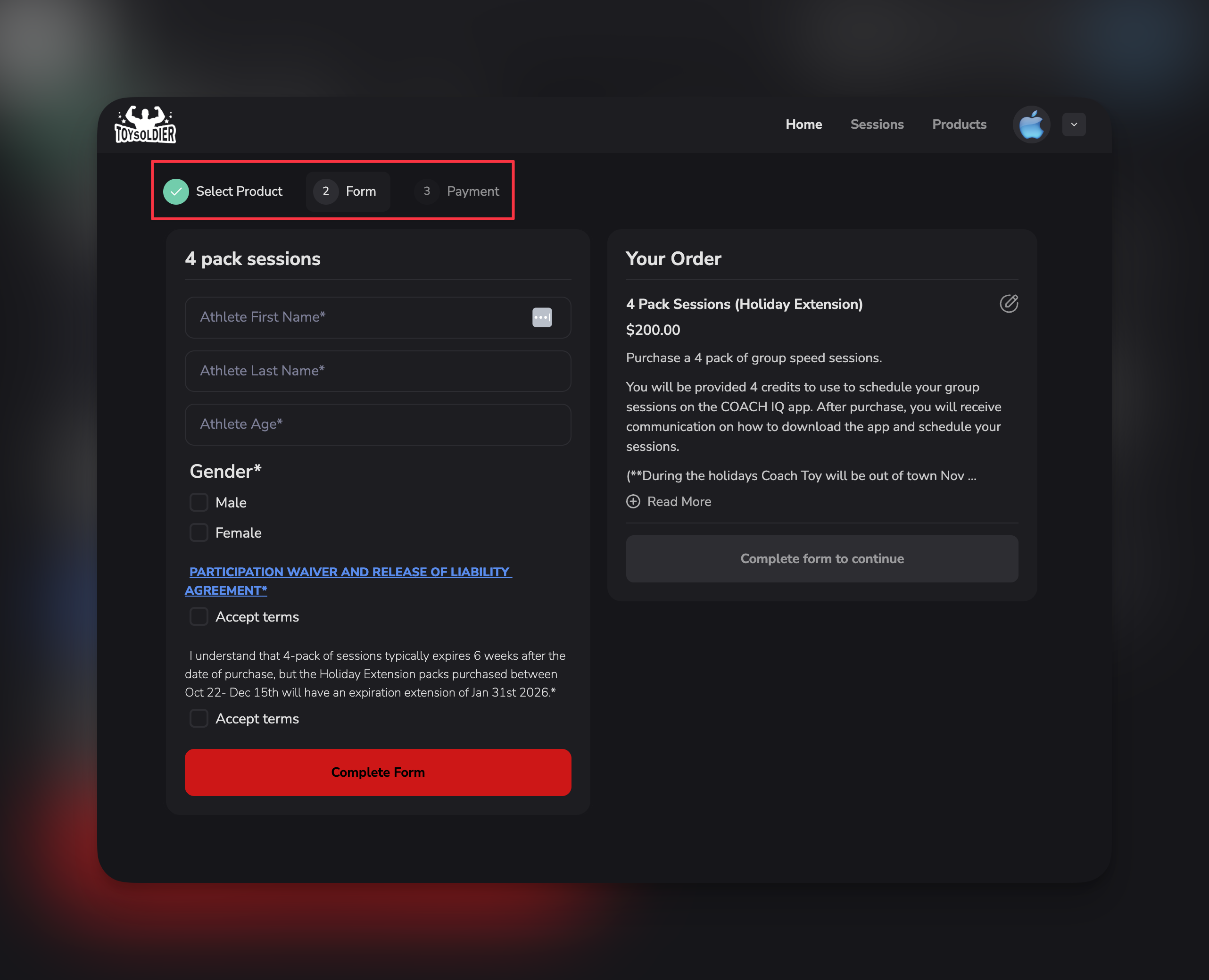 Form Payment Flow Pn
