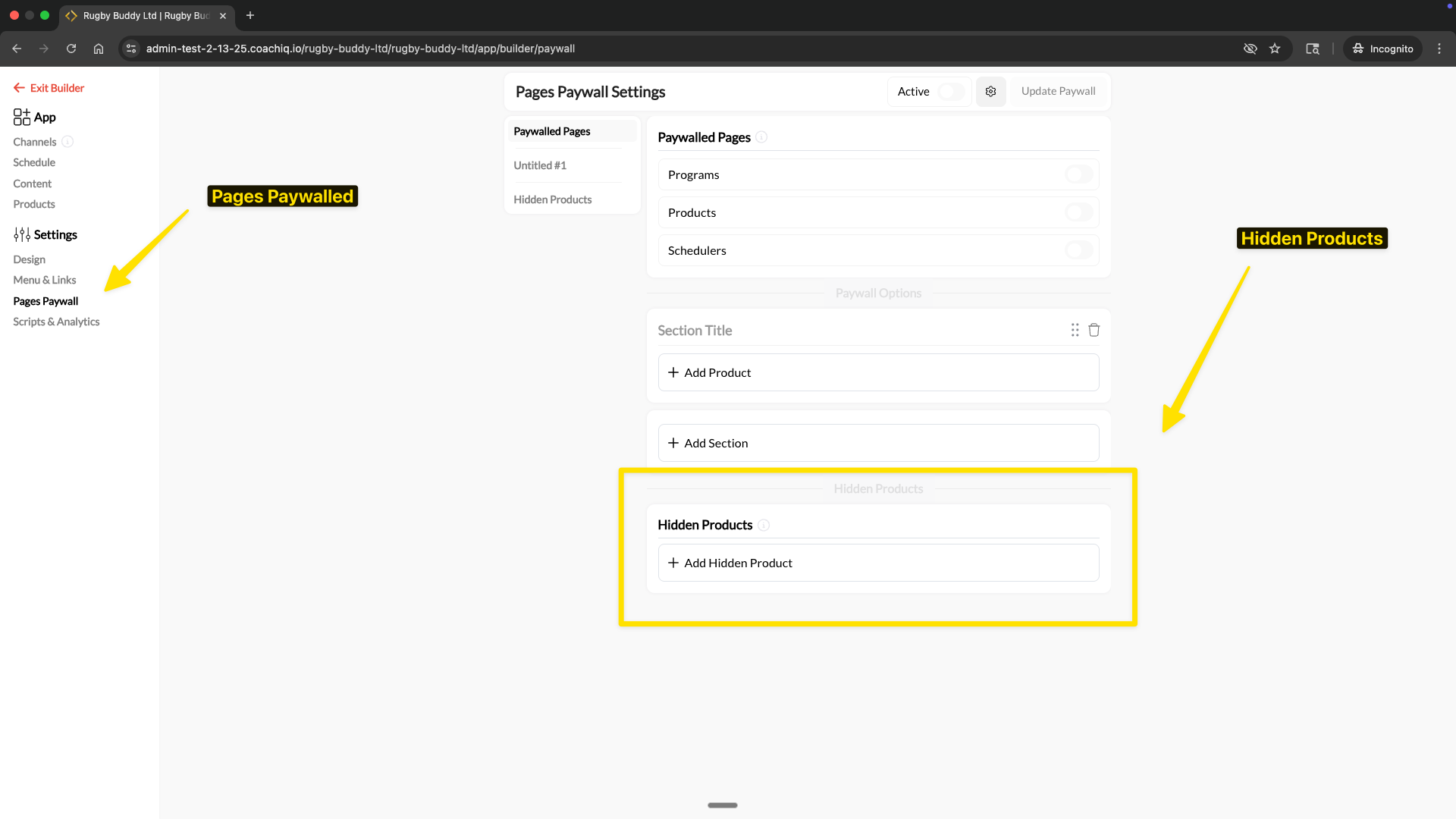 Use Hidden Products to Control Paywall Access - CoachIQ Help Center