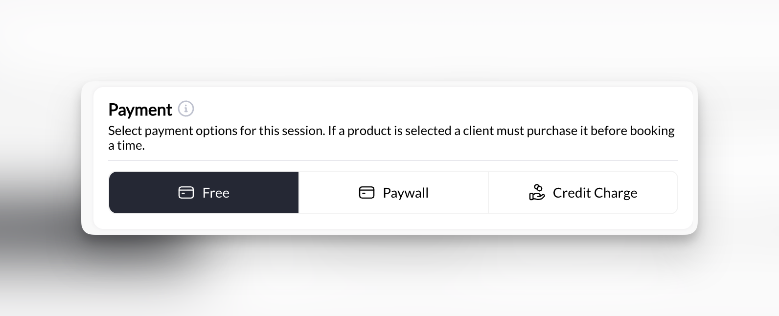 Free session payment setting