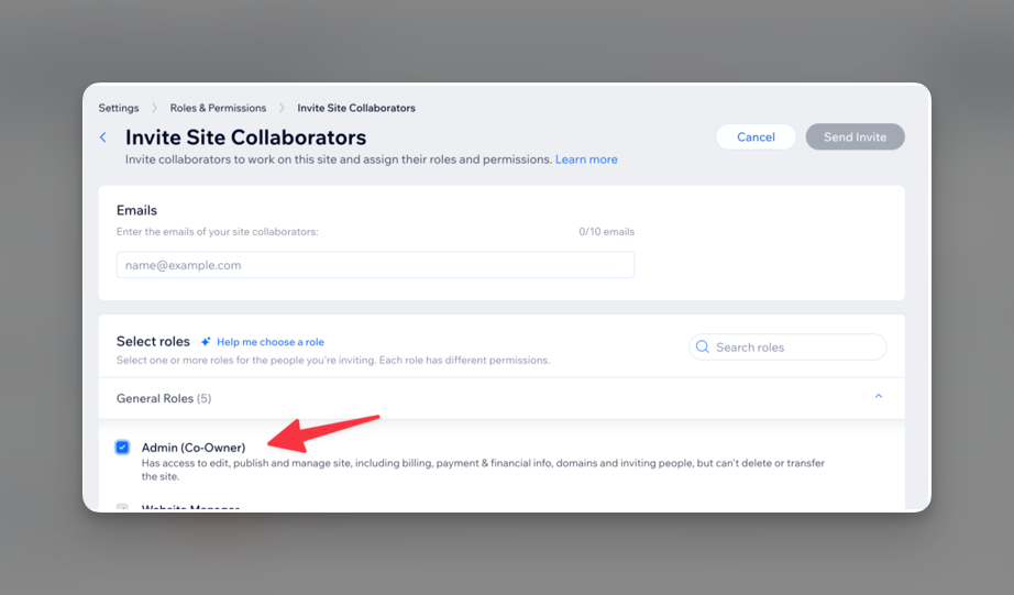 Wixinvitesitecollaborators Pn