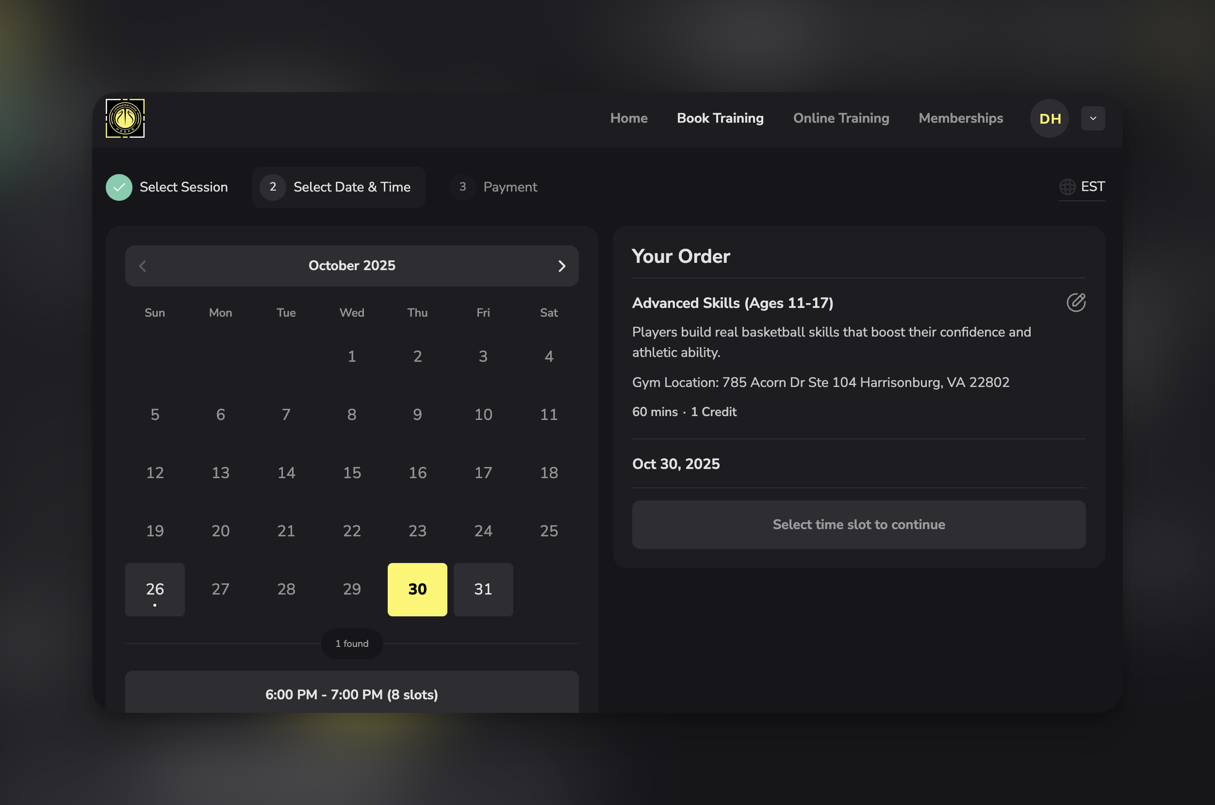 Scheduler Athlete View Pn