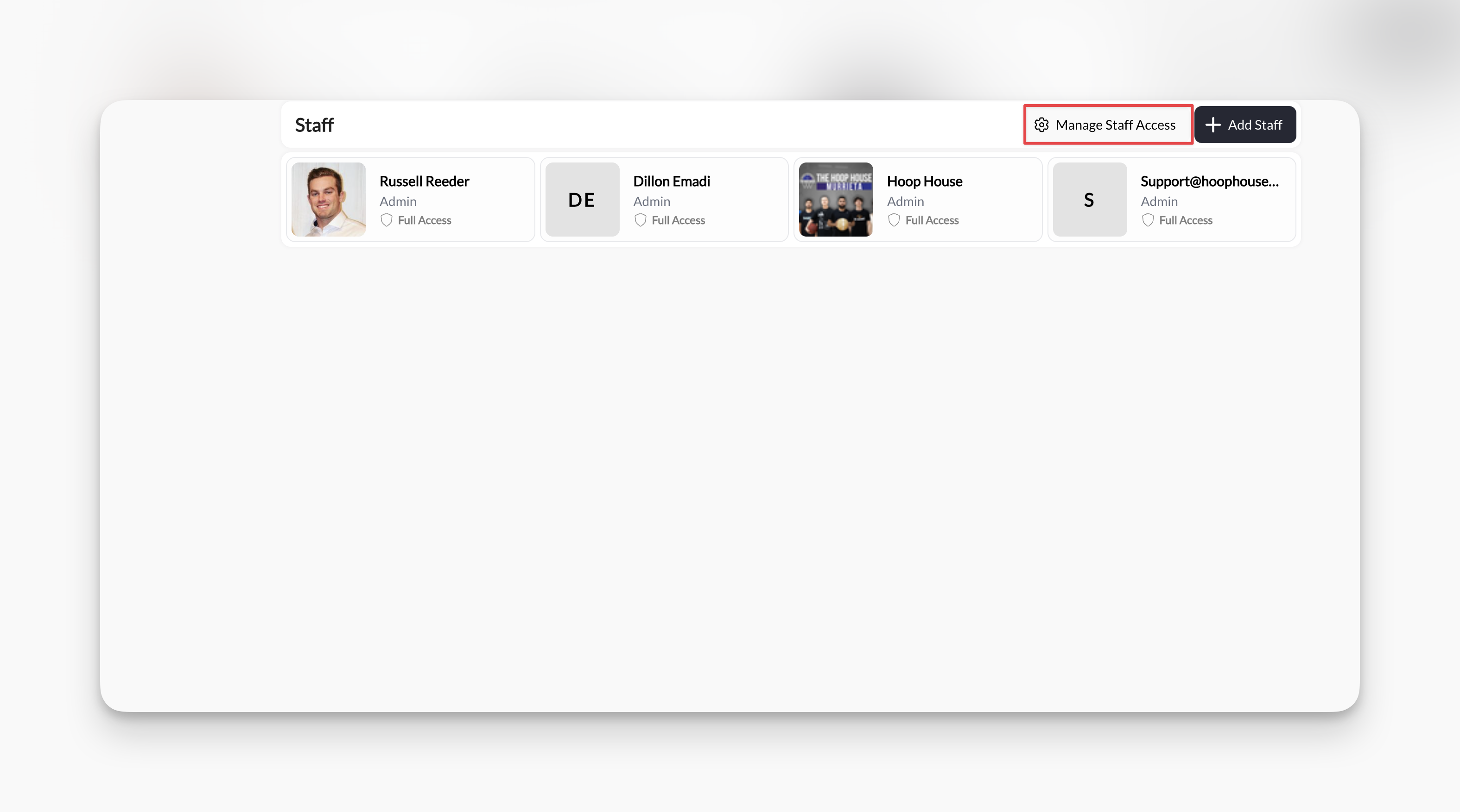 Manage Staff Button Pn