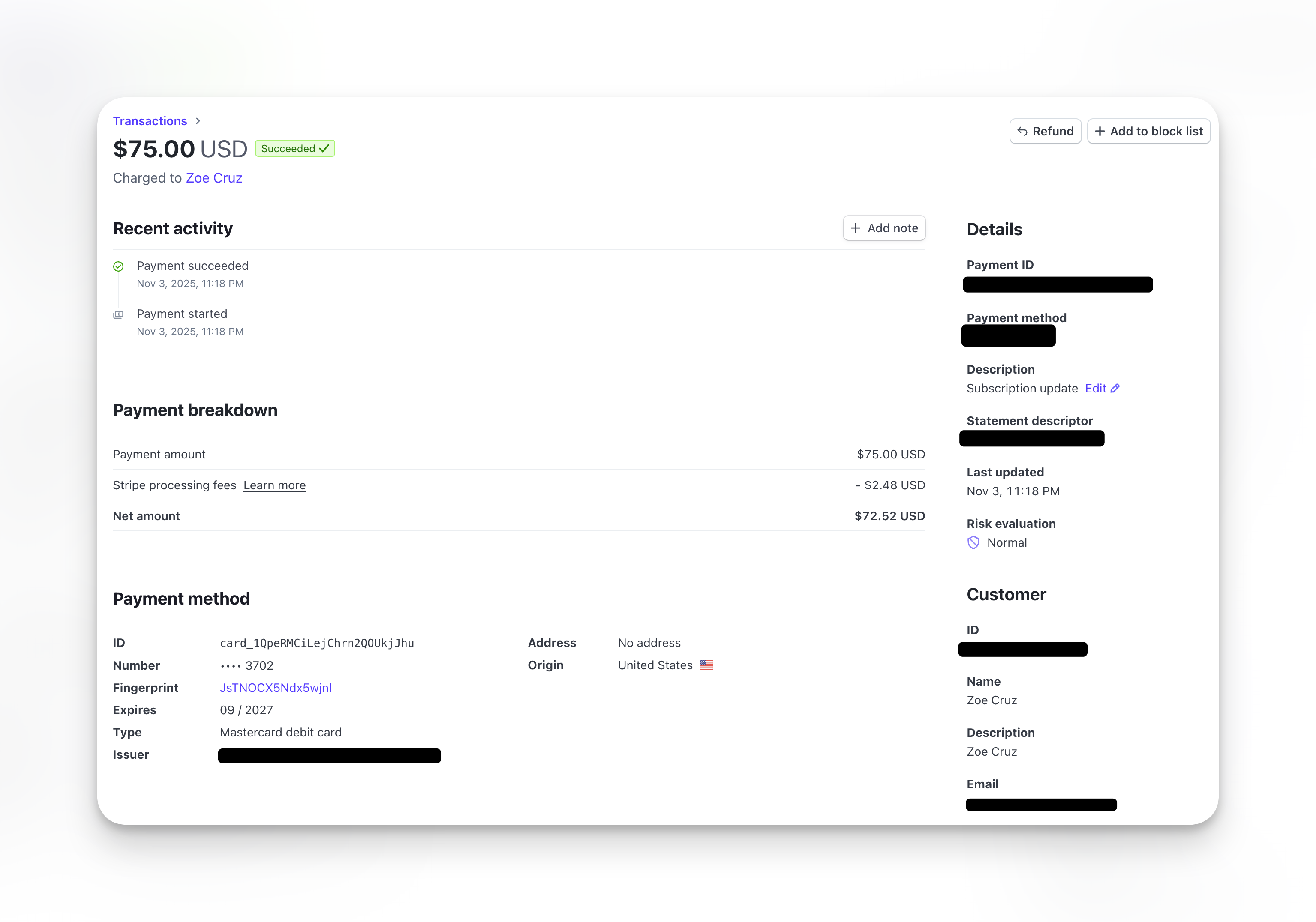 Transcation Stripe Example Pn