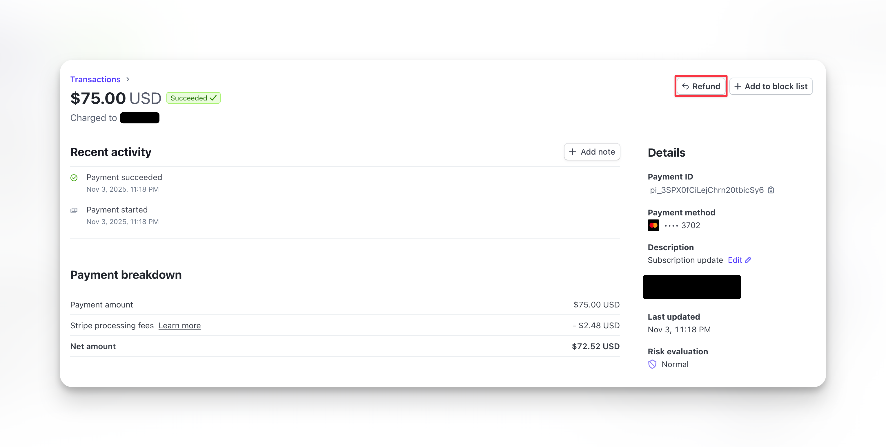 Refund Stripe Pn