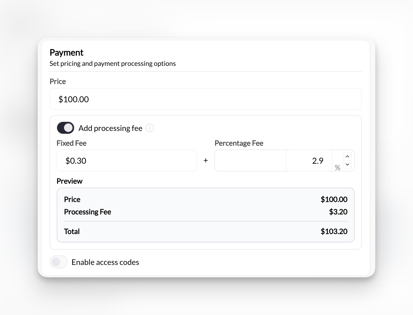 Processing Fees Configuration - CoachIQ Help Center