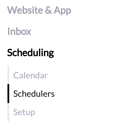 Schedulers option in Schedule menu