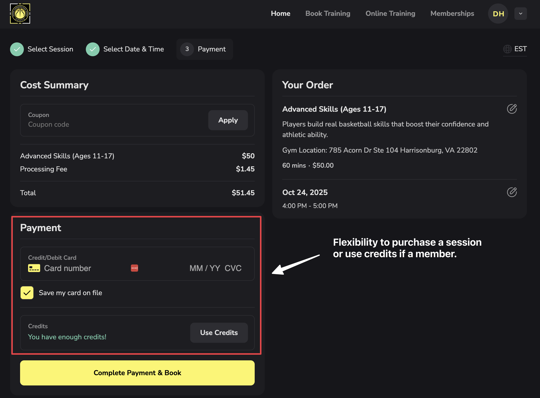 Session Payment Flexibility Pn