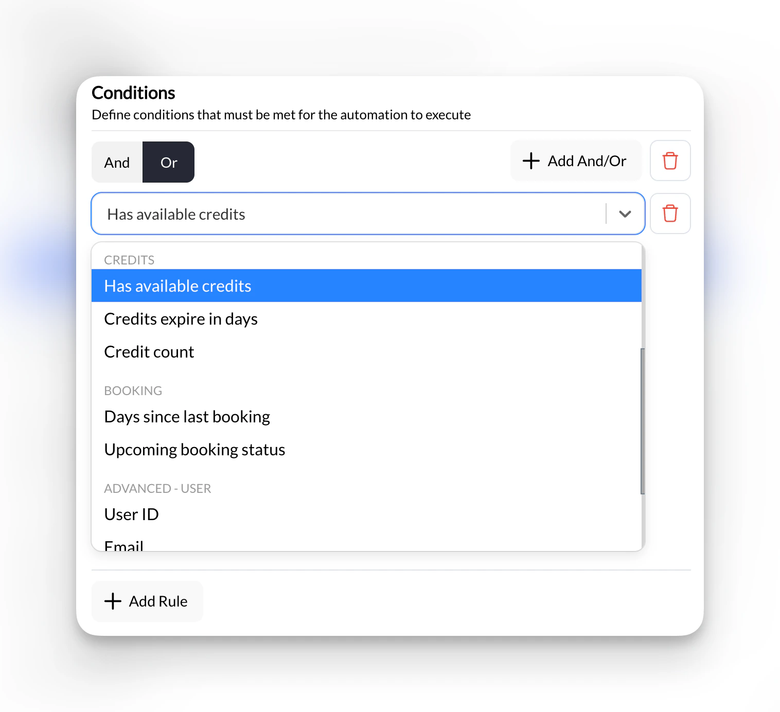 CoachIQ scheduled automation condition and dynamic field options
