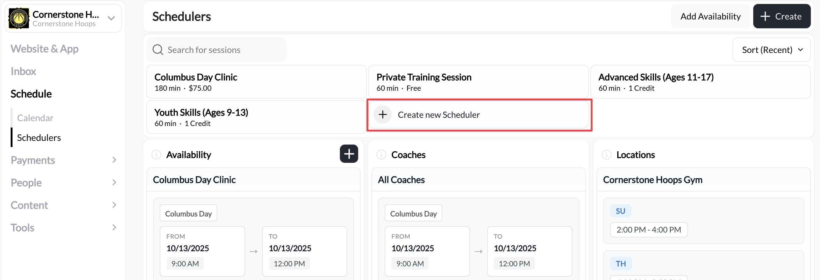 Create New Scheduler