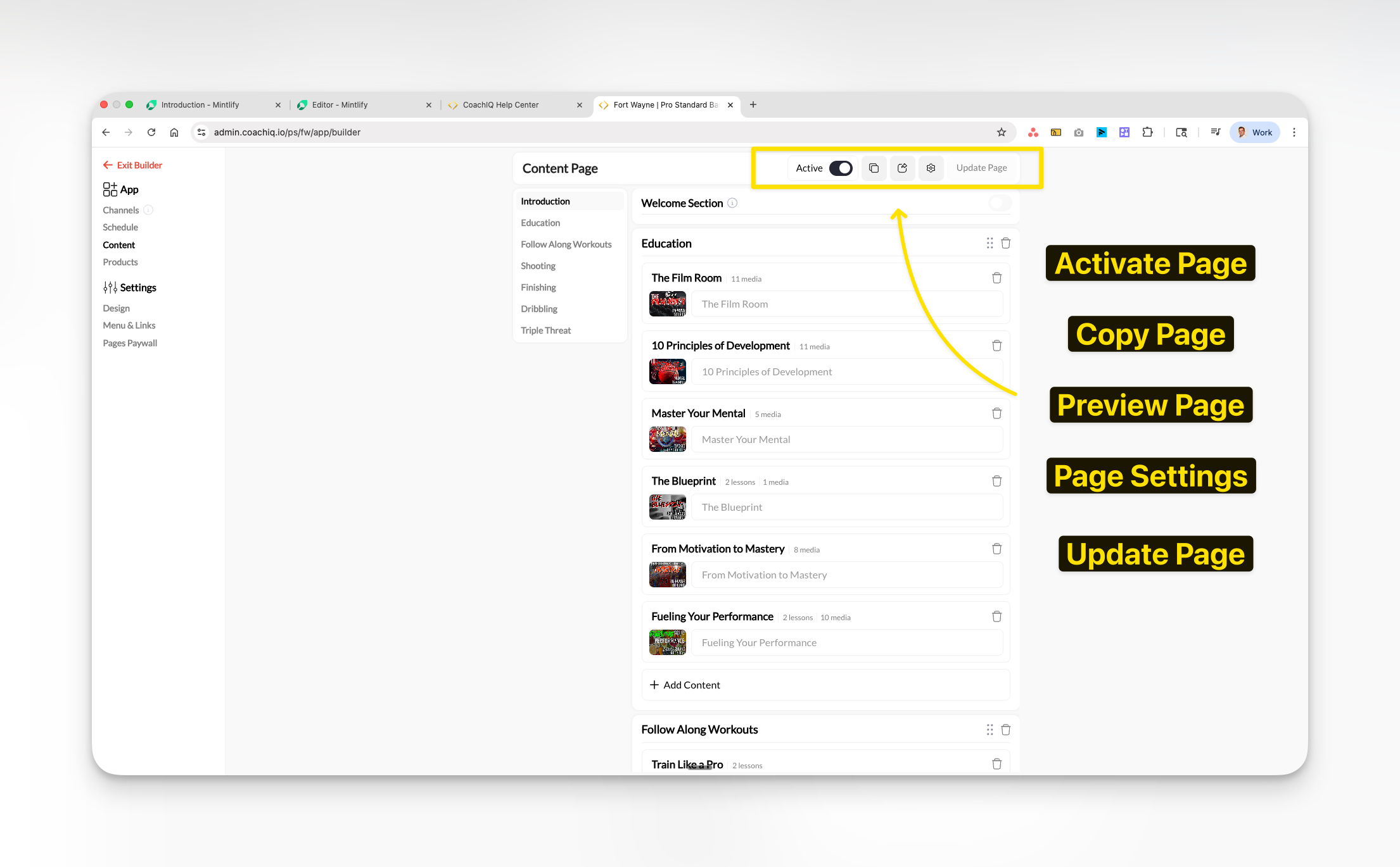 Coachiq App Builder Page Actions Menu Pn