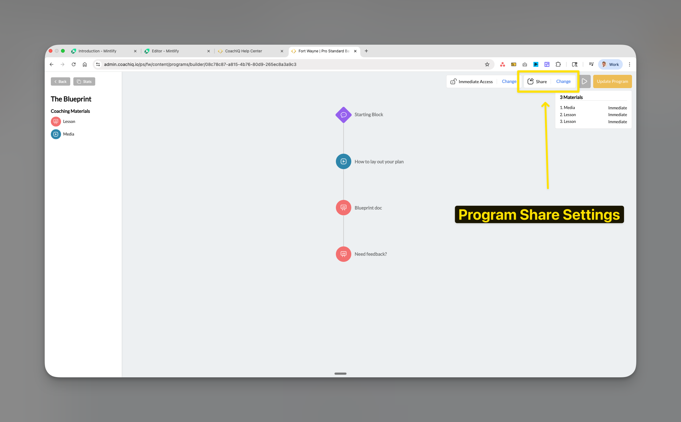 Coachiq Program Builder Share Button Pn