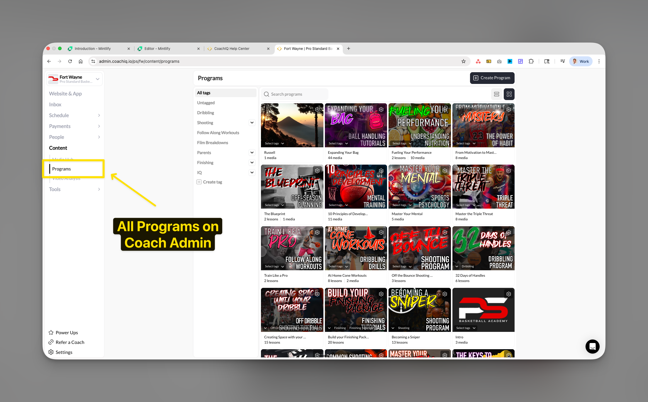 Coachiq Programs Grid View All Pn