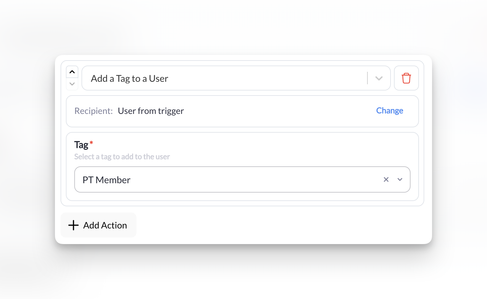Adding a tag to the user