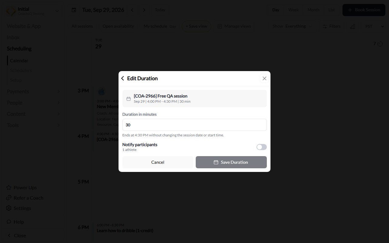 Edit Duration with Notify participants switched off